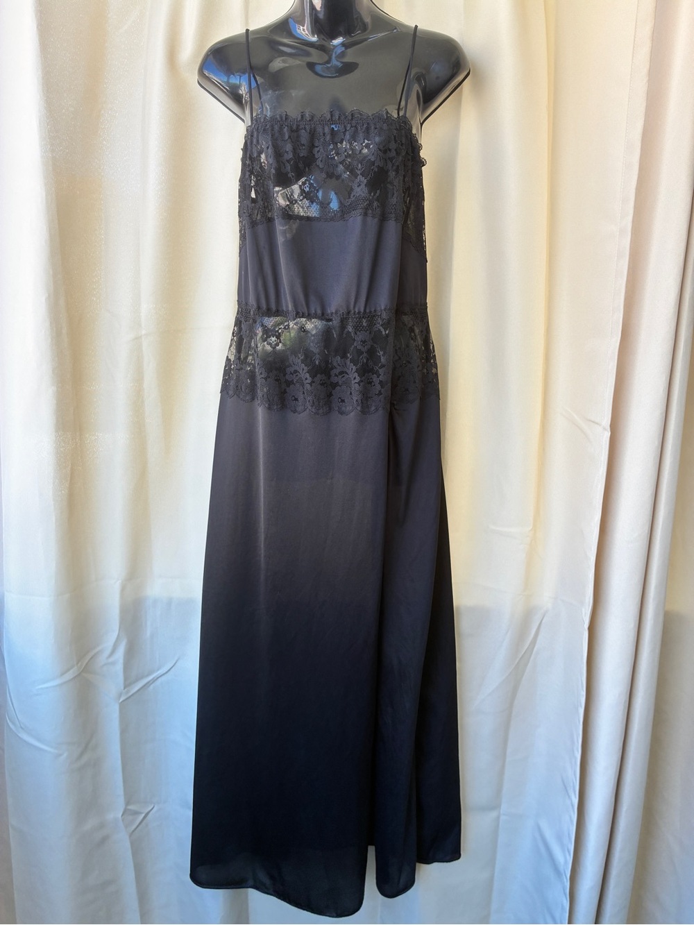 Vintage Wondermaid High Slit Maxi Slip Dress Nightgown